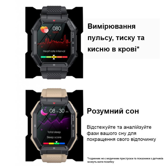 Смарт-годинник Smart Everest Black розумний годинник UWatch #6144