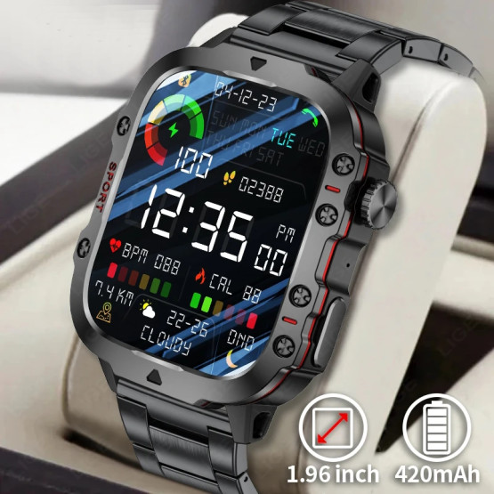 Смарт-годинник Smart Expert Nano Steel, 2 ремінці розумний годинник Lige #6583