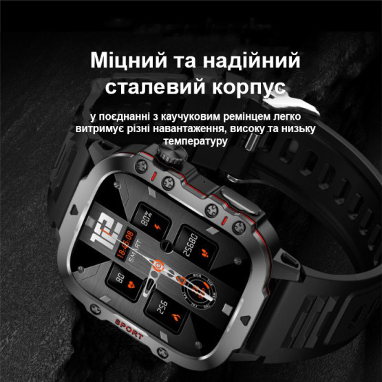 Смарт-годинник Smart Expert Nano Steel, 2 ремінці розумний годинник Lige #6594