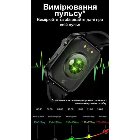 Смарт-годинник Smart F100 Black розумний годинник UWatch #6225