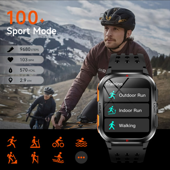 Смарт-годинник Smart Fanastic Nylon — чоловічий розумний годинник UWatch — 2 ремінці, ліхтарик, погода, секундомір, спортивні режими #10467