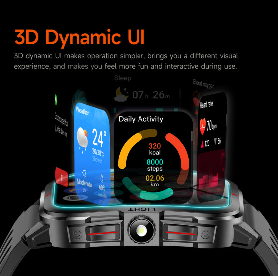 Смарт-годинник Smart Fanastic Nylon — чоловічий розумний годинник UWatch — 2 ремінці, ліхтарик, погода, секундомір, спортивні режими #10468