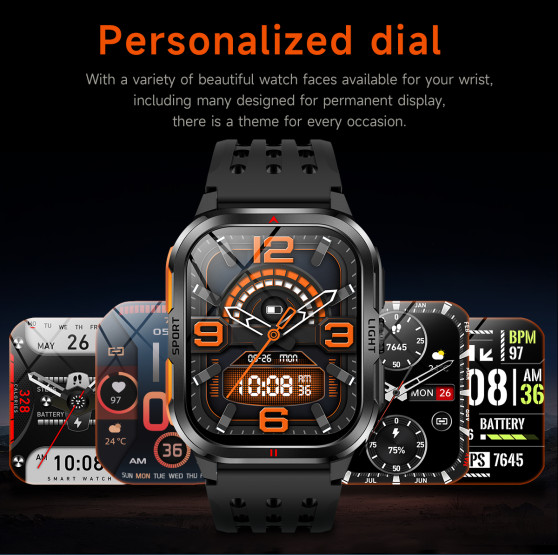 Смарт-годинник Smart Fanastic Nylon — чоловічий розумний годинник UWatch — 2 ремінці, ліхтарик, погода, секундомір, спортивні режими #10471