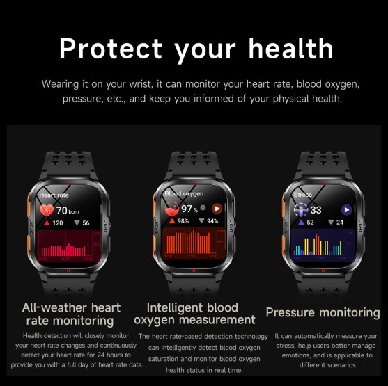 Смарт-годинник Smart Fanastic Nylon — чоловічий розумний годинник UWatch — 2 ремінці, ліхтарик, погода, секундомір, спортивні режими #10472