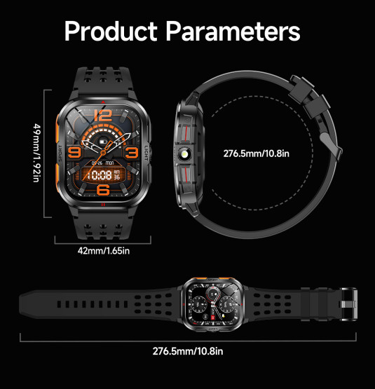 Смарт-годинник Smart Fanastic Nylon — чоловічий розумний годинник UWatch — 2 ремінці, ліхтарик, погода, секундомір, спортивні режими #10473