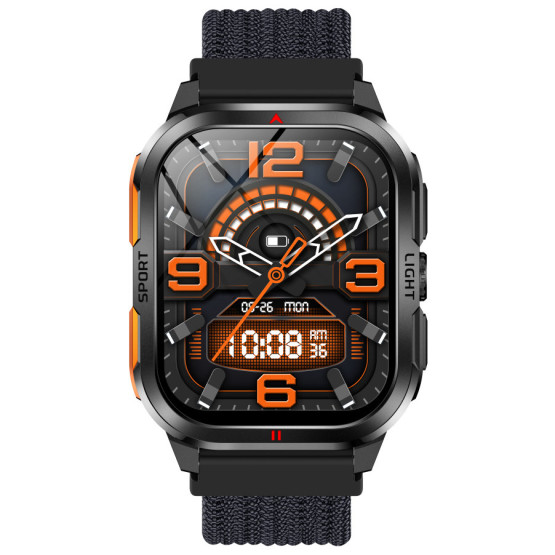 Смарт-годинник Smart Fanastic Nylon — чоловічий розумний годинник UWatch — 2 ремінці, ліхтарик, погода, секундомір, спортивні режими #10457
