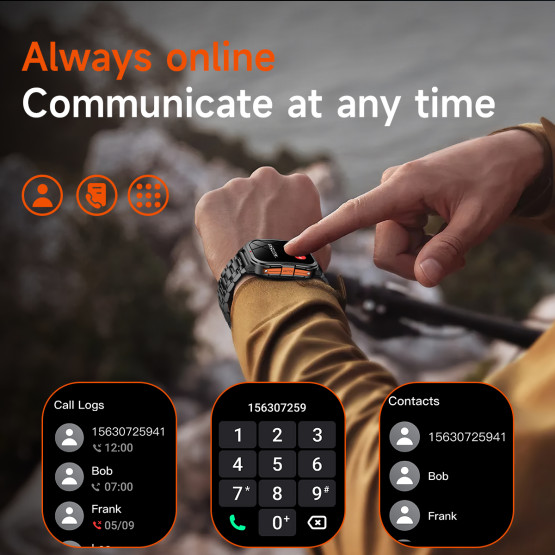 Смарт-годинник Smart Fanastic Nylon — чоловічий розумний годинник UWatch — 2 ремінці, ліхтарик, погода, секундомір, спортивні режими #10459
