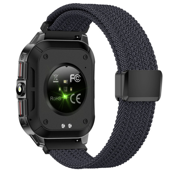 Смарт-годинник Smart Fanastic Nylon — чоловічий розумний годинник UWatch — 2 ремінці, ліхтарик, погода, секундомір, спортивні режими #10464