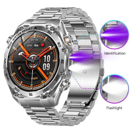 Смарт-годинник Smart Flash Rubber Silver 2 ремінці розумний годинник UWatch #13457