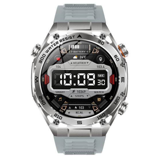 Смарт-годинник Smart Flash Rubber Silver 2 ремінці розумний годинник UWatch #13458
