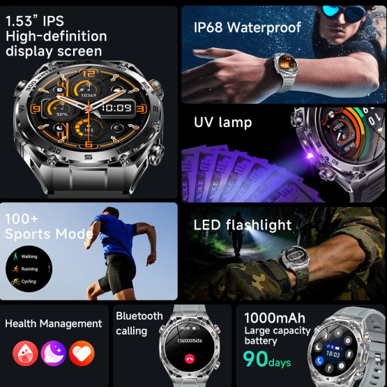 Смарт-годинник Smart Flash Steel Silver 2 ремінці розумний годинник UWatch #13449