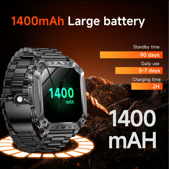 Смарт-годинник Smart Formula K+ Steel 2 ремінці розумний годинник UWatch #11817