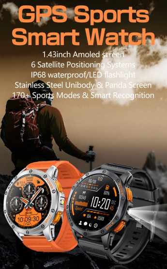 Смарт-годинник Smart GPS Max Black, 2 ремінці розумний годинник UWatch #7448