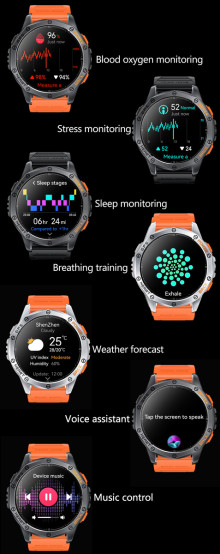 Смарт-годинник Smart GPS Max Black, 2 ремінці розумний годинник UWatch #7450
