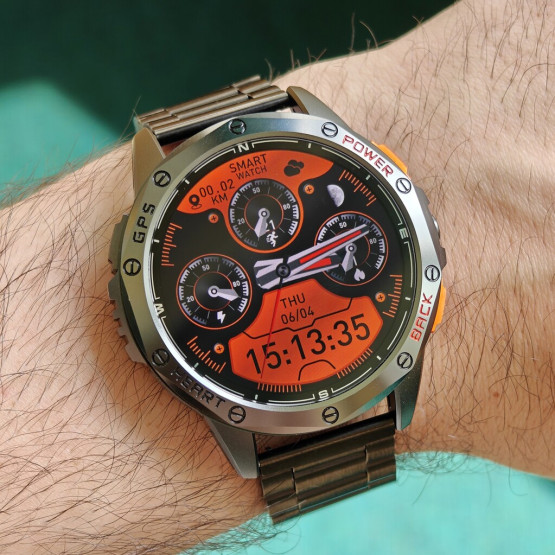 Смарт-годинник UWatch Smart GPS Max Steel Black 3 ремінці #13383