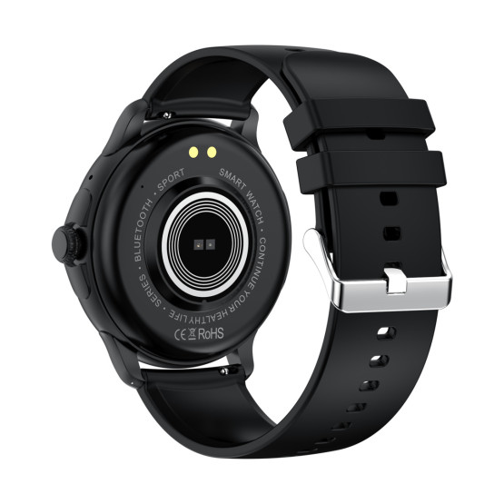 Смарт-годинник Smart Holiday Black Rubber, 2 ремінці розумний годинник UWatch #6833