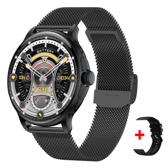 Смарт-годинник Smart Holiday Black Steel, 2 ремінці розумний годинник UWatch