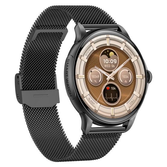 Смарт-годинник Smart Holiday Black Steel, 2 ремінці розумний годинник UWatch #6806