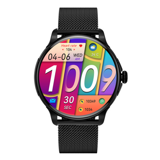 Смарт-годинник Smart Holiday Black Steel, 2 ремінці розумний годинник UWatch #6807