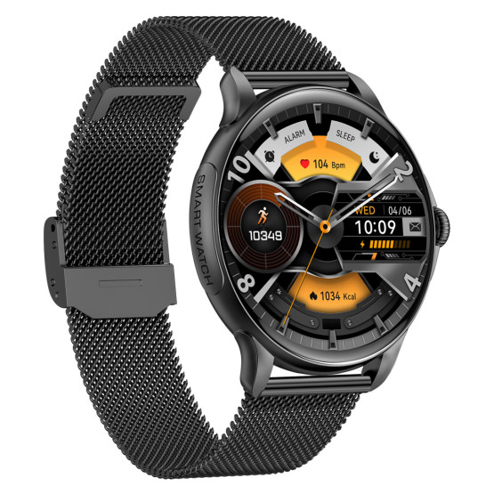 Смарт-годинник Smart Holiday Black Steel, 2 ремінці розумний годинник UWatch #6812