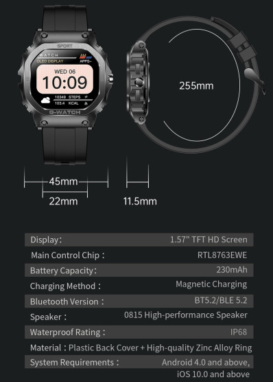 Смарт-годинник Smart Jordan Sport розумний годинник UWatch #7493