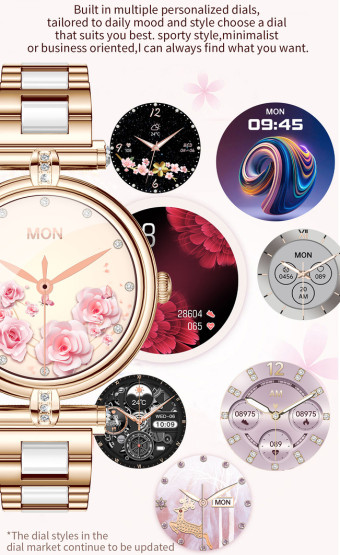 Смарт-годинник Smart Leila Steel, 2 ремінці розумний годинник UWatch #7110