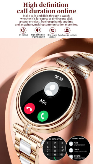Смарт-годинник Smart Leila Steel, 2 ремінці розумний годинник UWatch #7122