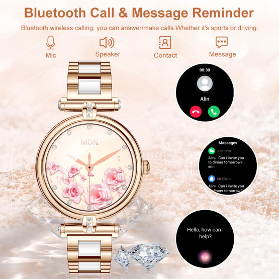 Смарт-годинник Smart Leila Steel, 2 ремінці розумний годинник UWatch #7103
