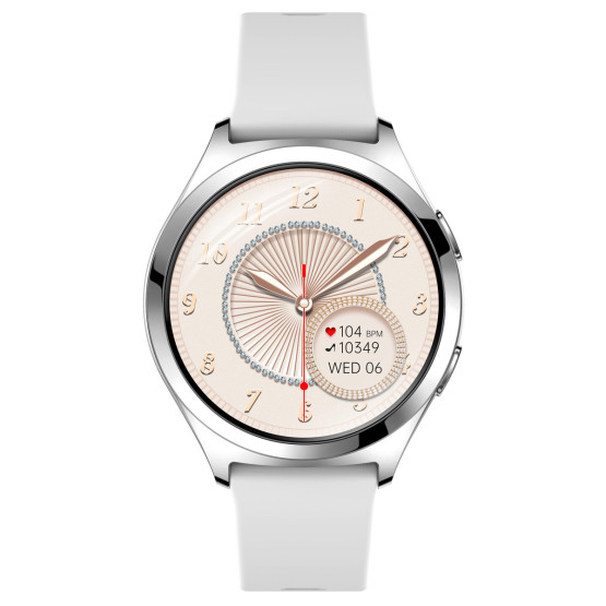 Смарт-годинник Smart Love Pro Silver Rubber, 2 ремінці розумний годинник UWatch #9586
