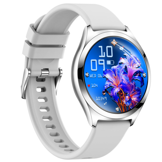 Смарт-годинник Smart Love Pro Silver Rubber, 2 ремінці розумний годинник UWatch #9587