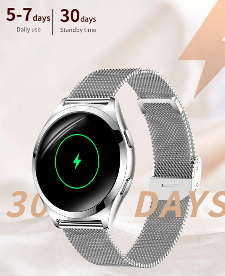 Смарт-годинник Smart Love Pro Silver Rubber, 2 ремінці розумний годинник UWatch #9588