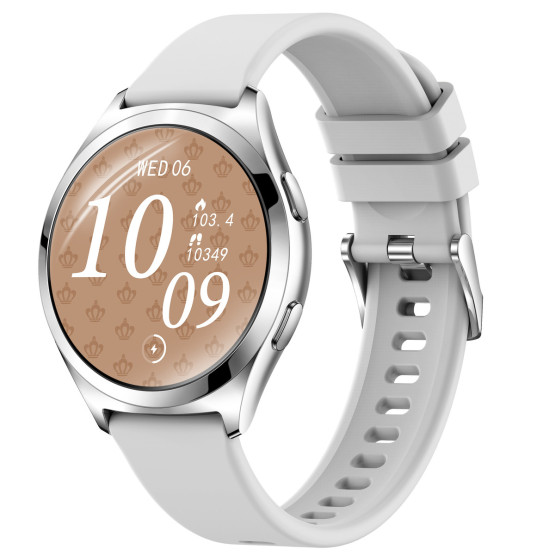 Смарт-годинник Smart Love Pro Silver Rubber, 2 ремінці розумний годинник UWatch #9591