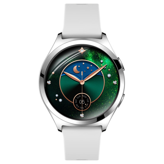 Смарт-годинник Smart Love Pro Silver Rubber, 2 ремінці розумний годинник UWatch #9592