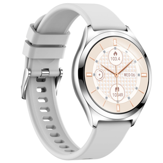 Смарт-годинник Smart Love Pro Silver Rubber, 2 ремінці розумний годинник UWatch #9593