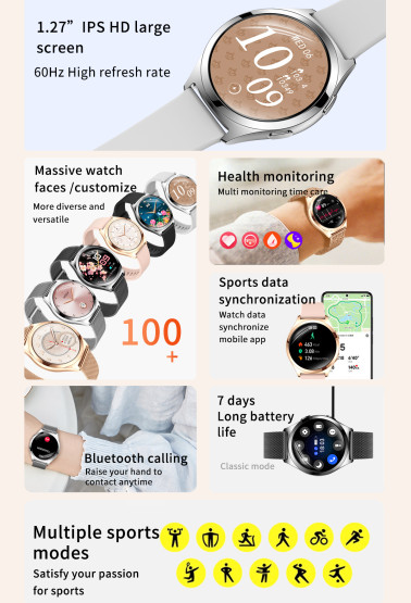 Смарт-годинник Smart Love Pro Silver Steel, 2 ремінці розумний годинник UWatch #9583