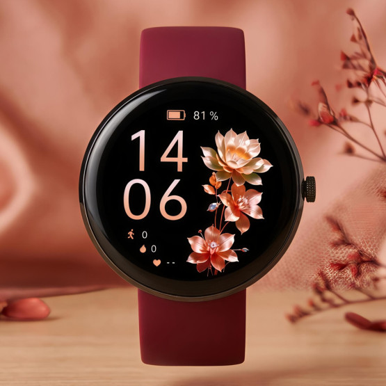 Смарт-годинник Smart Luna Cherry Rubber 3 ремінці розумний годинник UWatch #13417