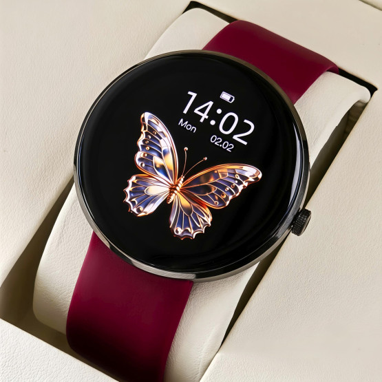Смарт-годинник Smart Luna Cherry Rubber 3 ремінці розумний годинник UWatch #13422