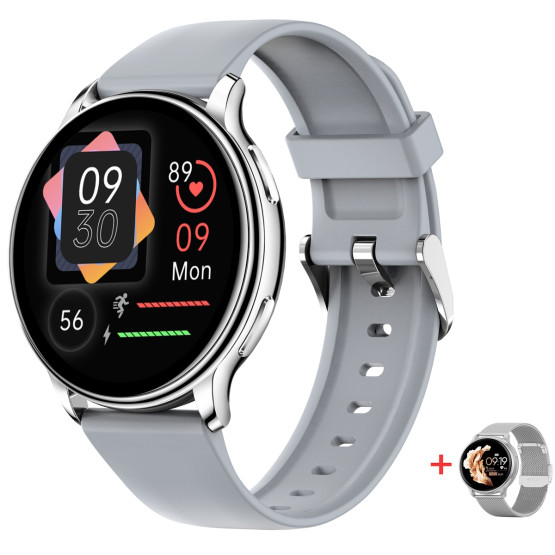 Смарт-годинник Smart Melisia Silver Rubber 2 ремінці розумний годинник UWatch з пульсометром