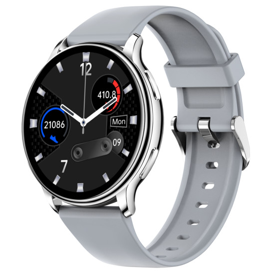 Смарт-годинник Smart Melisia Silver Rubber 2 ремінці розумний годинник UWatch з пульсометром #9898