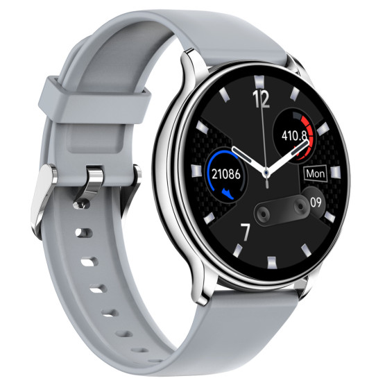 Смарт-годинник Smart Melisia Silver Rubber 2 ремінці розумний годинник UWatch з пульсометром #9907