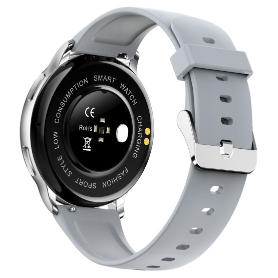 Смарт-годинник Smart Melisia Silver Rubber 2 ремінці розумний годинник UWatch з пульсометром #9911