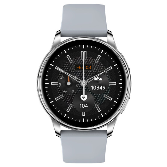Смарт-годинник Smart Melisia Silver Rubber 2 ремінці розумний годинник UWatch з пульсометром #9899