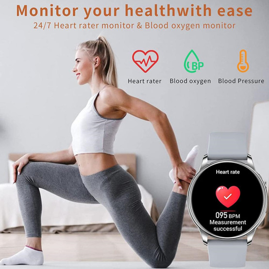Смарт-годинник Smart Melisia Silver Rubber 2 ремінці розумний годинник UWatch з пульсометром #9902