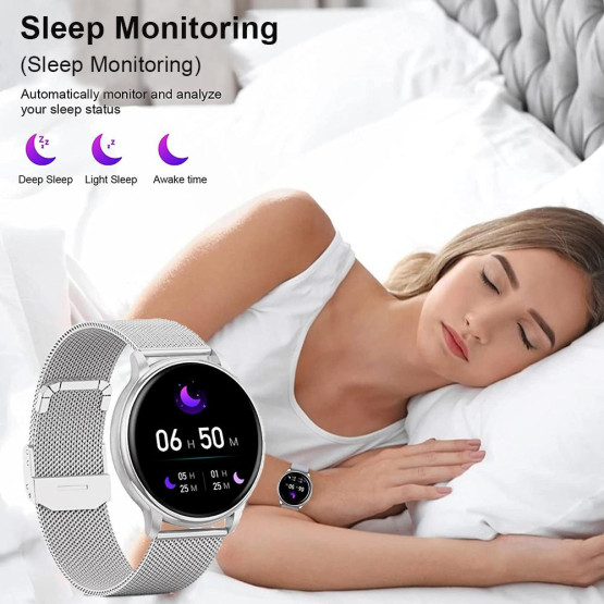 Смарт-годинник Smart Melisia Silver Rubber 2 ремінці розумний годинник UWatch з пульсометром #9904