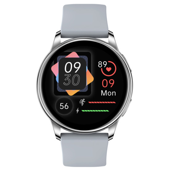 Смарт-годинник Smart Melisia Silver Rubber 2 ремінці розумний годинник UWatch з пульсометром #9906