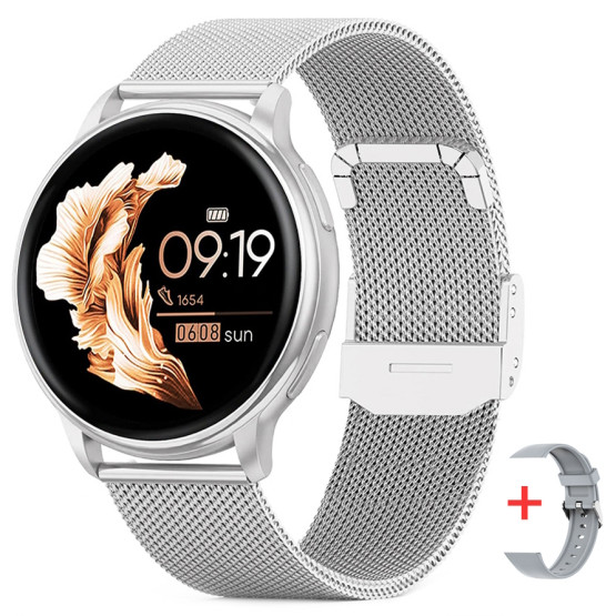 Смарт-годинник Smart Melisia Silver Steel 2 ремінці розумний годинник UWatch з пульсометром