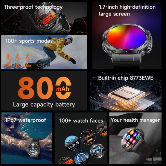 Смарт-годинник Smart Mevaden Ultra Rubber 2 ремінці розумний годинник UWatch #10109
