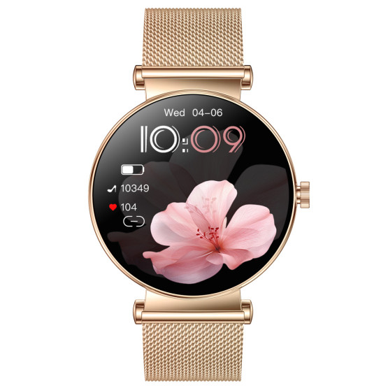 Жіночий розумний годинник Smart Miami Steel Gold від UWatch - 2 ремінці, крокомір, лічильник калорій #10484