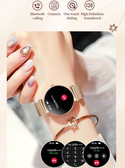 Жіночий розумний годинник Smart Miami Steel Gold від UWatch - 2 ремінці, крокомір, лічильник калорій #10497