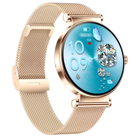 Жіночий розумний годинник Smart Miami Steel Gold від UWatch - 2 ремінці, крокомір, лічильник калорій #10485